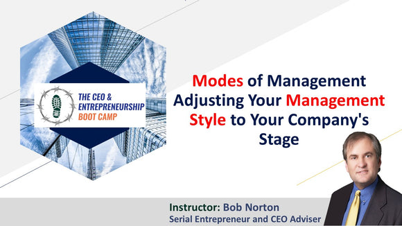 Modes of Management Adjusting Your Management Style to Your Company's Stage